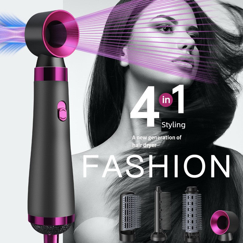 Cross-Border Six-in-One High-Speed Hair Dryer Hair Dryer Hair Straightener and Curler Brush Hot Air Comb Hair Salon Modeling Anion Hair Dryer