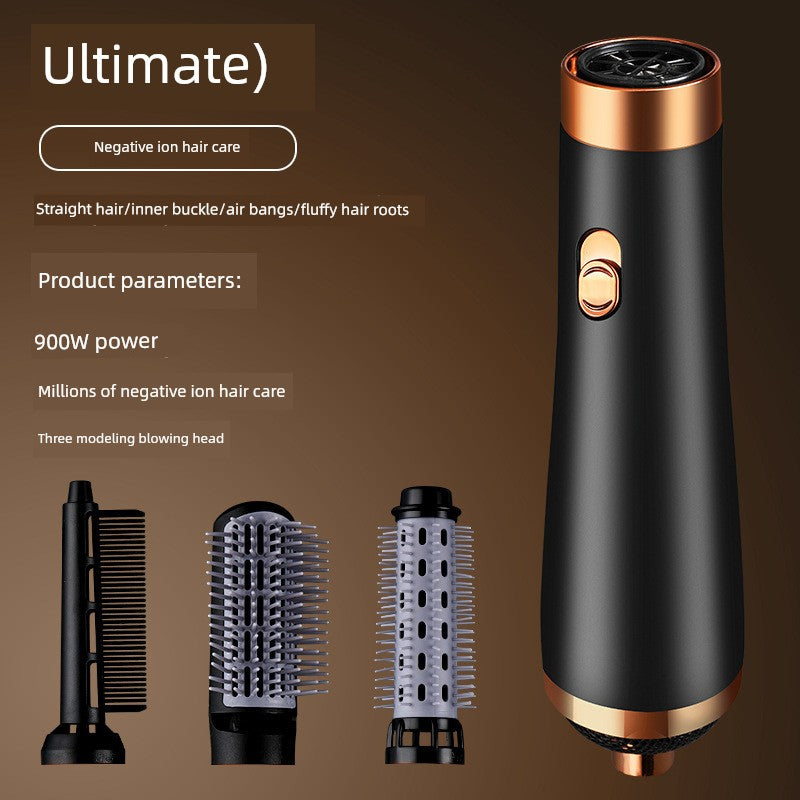 Cross-Border Six-in-One High-Speed Hair Dryer Hair Dryer Hair Straightener and Curler Brush Hot Air Comb Hair Salon Modeling Anion Hair Dryer