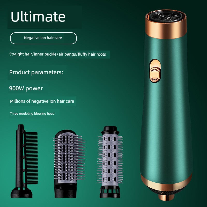 Cross-Border Six-in-One High-Speed Hair Dryer Hair Dryer Hair Straightener and Curler Brush Hot Air Comb Hair Salon Modeling Anion Hair Dryer