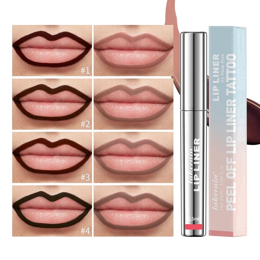 Lip Liner Peel Off Tattoo Lipgloss 4Colors Waterproof