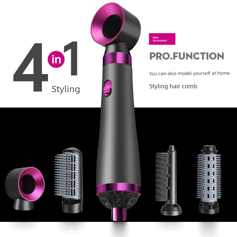 Cross-Border Six-in-One High-Speed Hair Dryer Hair Dryer Hair Straightener and Curler Brush Hot Air Comb Hair Salon Modeling Anion Hair Dryer