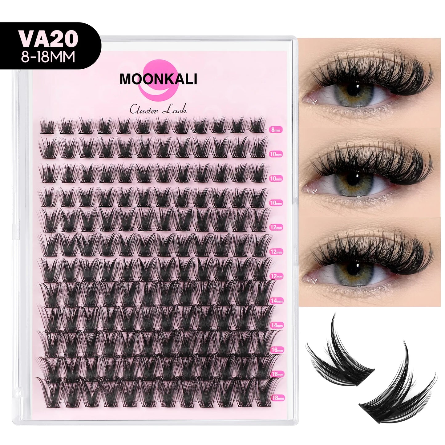 MOONKALI Lash Clusters 100D Lash Spikes Eyelash Clusters Volume Individual Lashes DIY Spiky Lash Extension Mega Cluster Eyelash