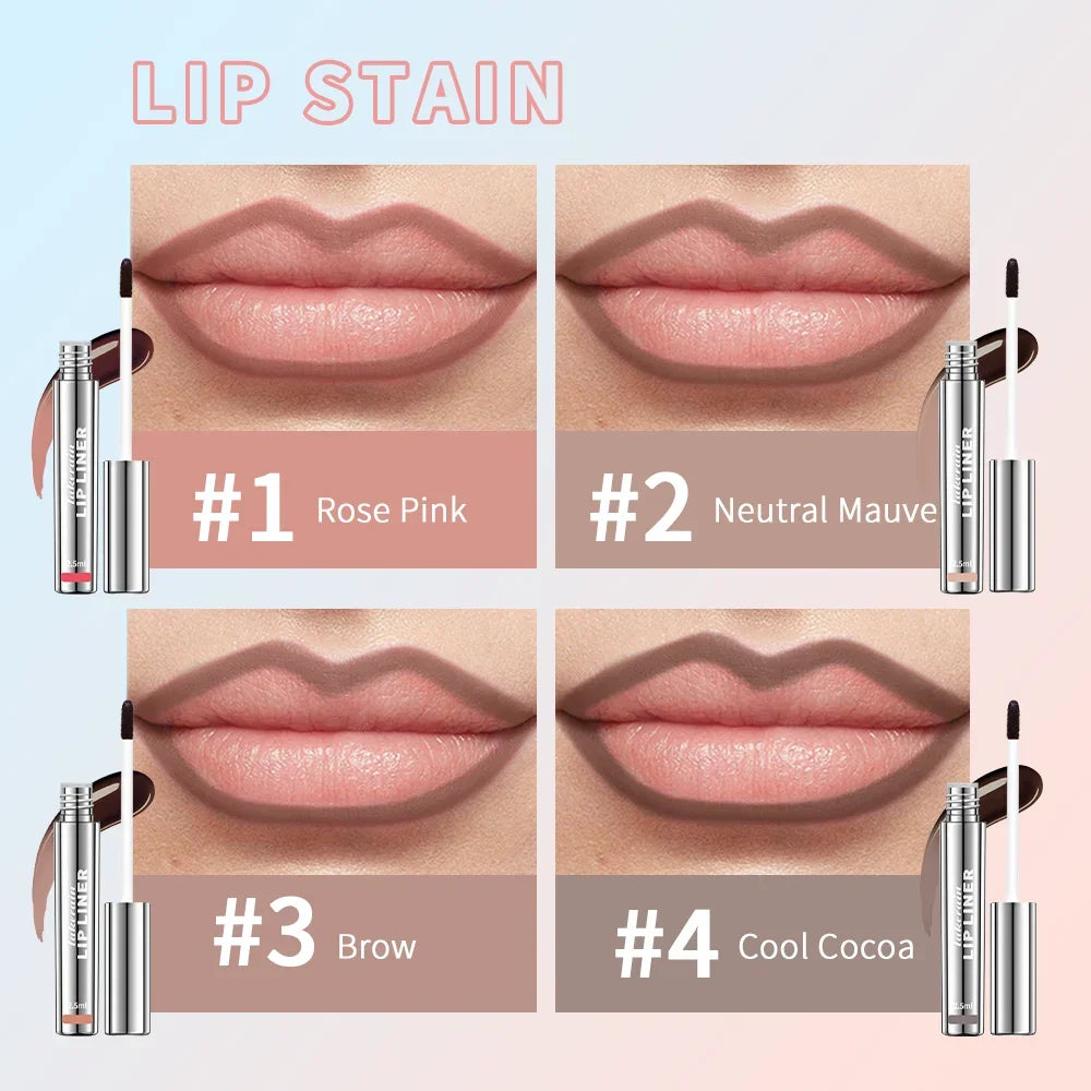 Lip Liner Peel Off Tattoo Lipgloss 4Colors Waterproof