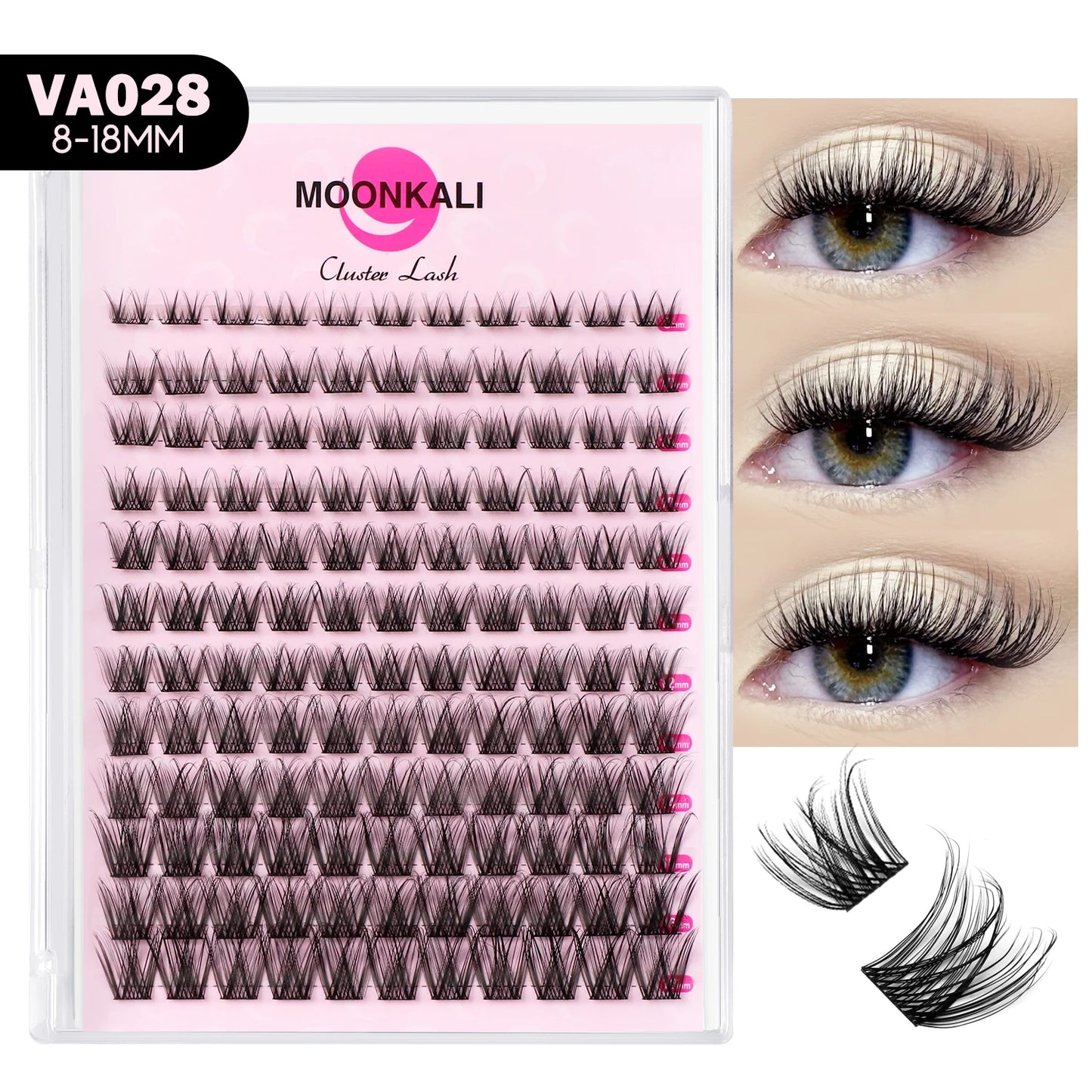 MOONKALI Lash Clusters 100D Lash Spikes Eyelash Clusters Volume Individual Lashes DIY Spiky Lash Extension Mega Cluster Eyelash
