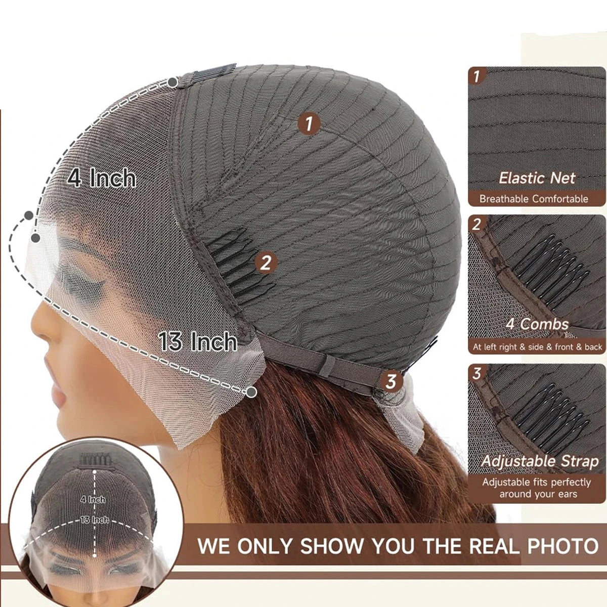 Chocolate Brown Lace Front Wig Human Hair 200% Body Wave Human Hair Wigs Pre Plucked 13x4 13x6