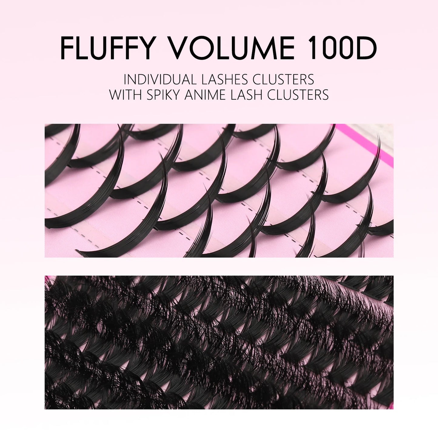 MOONKALI Lash Clusters 100D Lash Spikes Eyelash Clusters Volume Individual Lashes DIY Spiky Lash Extension Mega Cluster Eyelash
