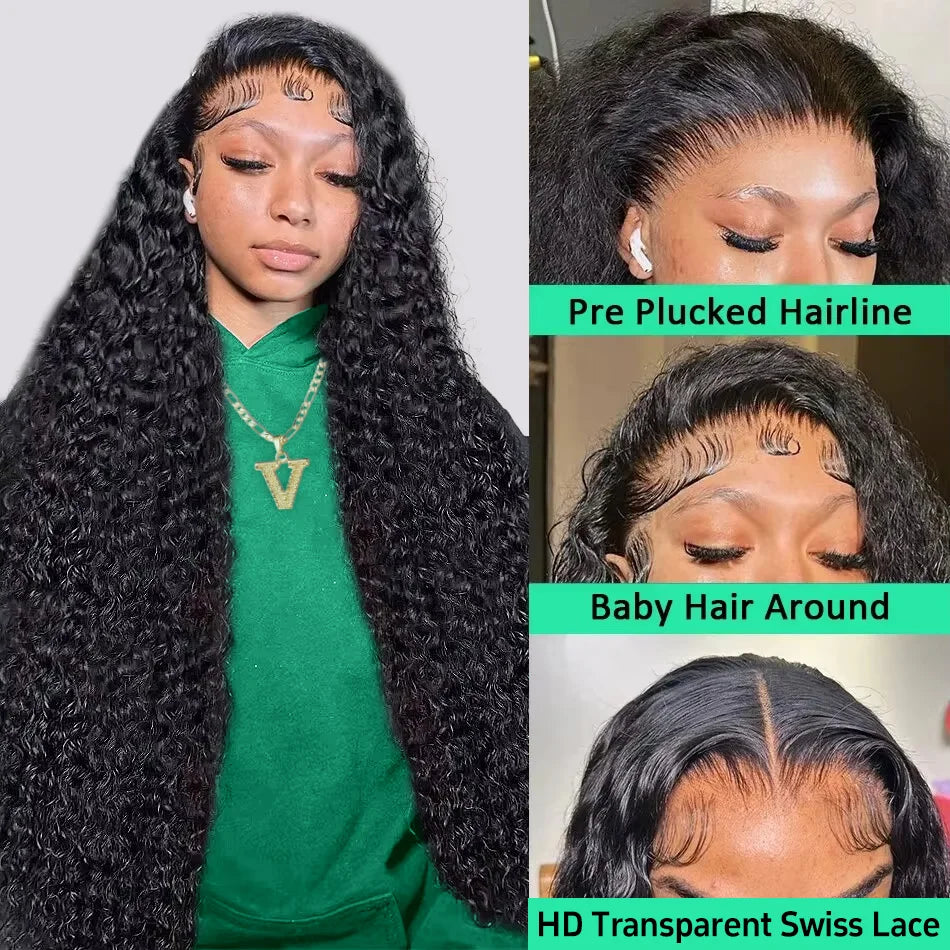 black wave Lace Front Human Hair Wig