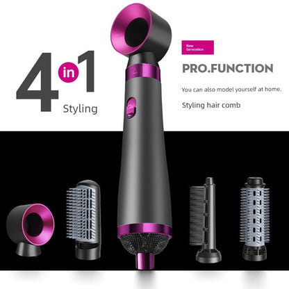 Cross-Border Six-in-One High-Speed Hair Dryer Hair Dryer Hair Straightener and Curler Brush Hot Air Comb Hair Salon Modeling Anion Hair Dryer