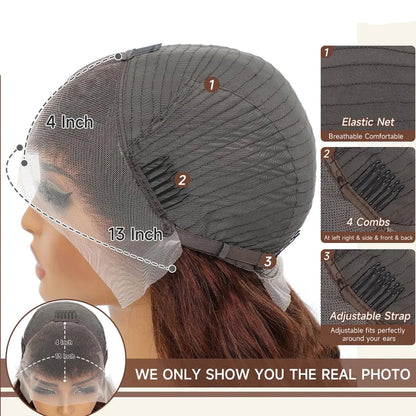 Chocolate Brown Lace Front Wig Human Hair 200% Body Wave Human Hair Wigs Pre Plucked 13x4 13x6